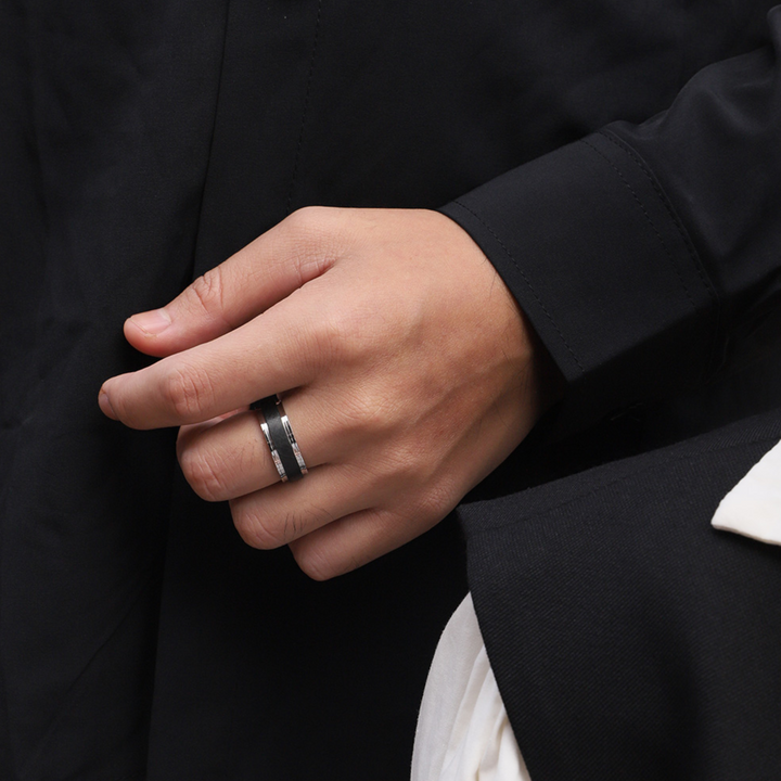 UG Silver and Black Orum Ring